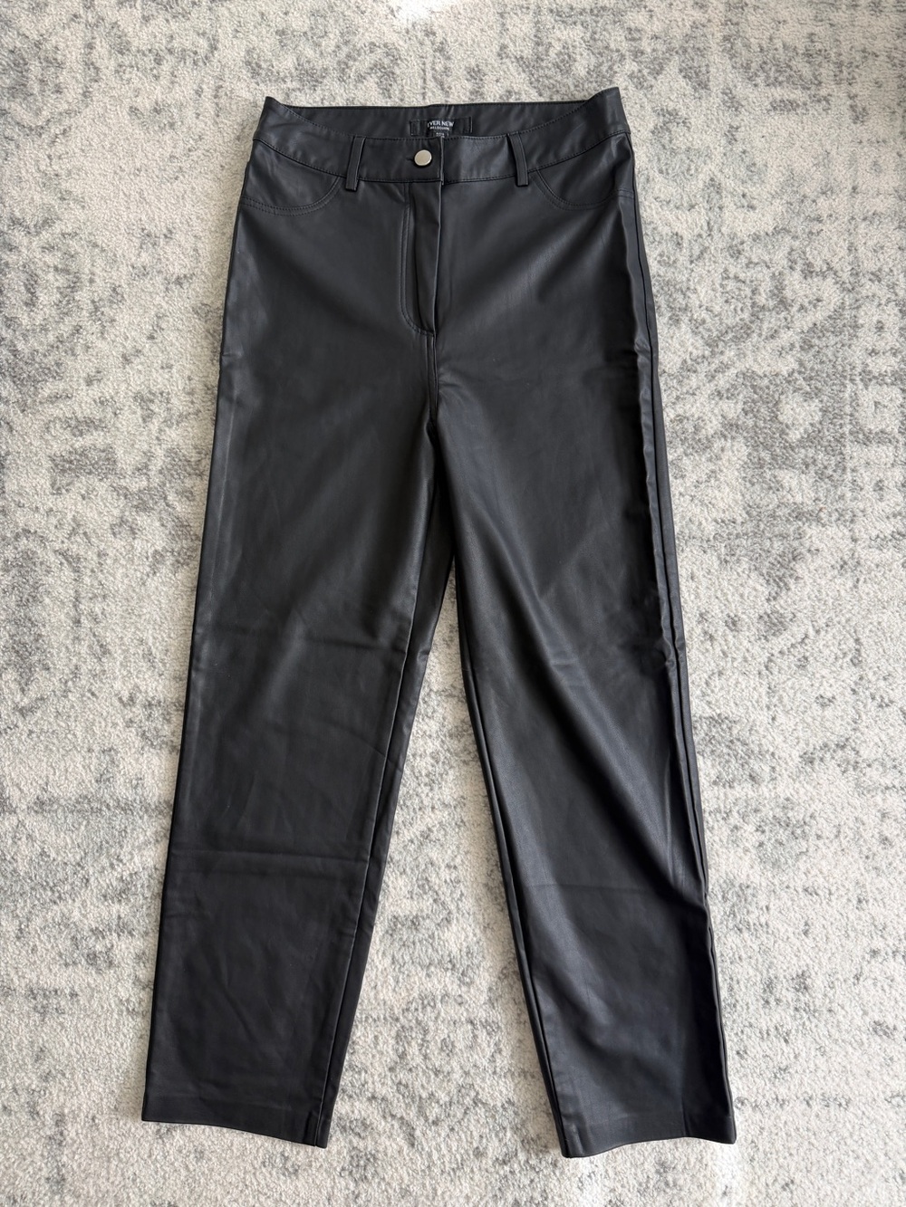 Ever New Black Faux Leather Straight Leg Pants – Size 8